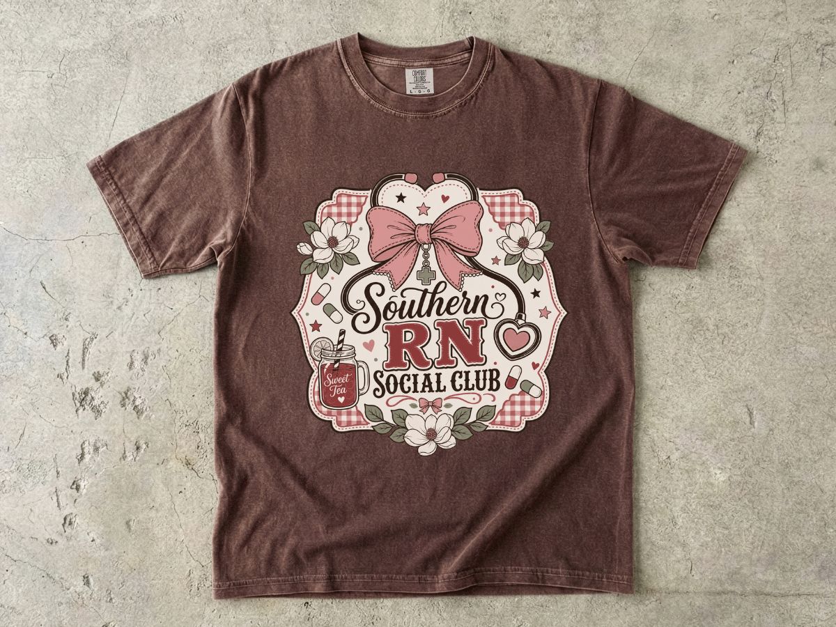 Southern RN Social Club T-Shirt — Cute Southern Nurse Graphic Tee
