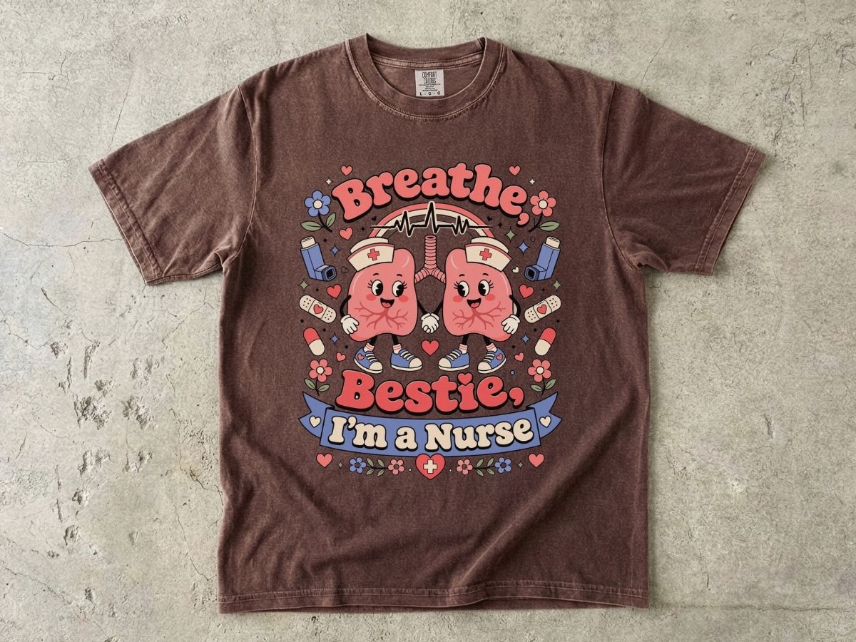 Nurse 'Breathe Bestie' Graphic T-Shirt