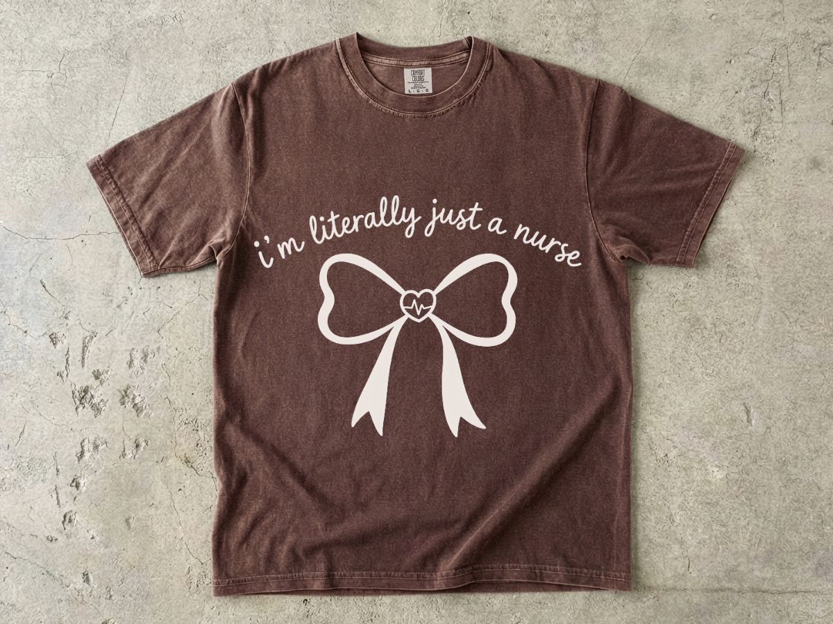 Bow Outline T-Shirt — Minimal Pale Ribbon Graphic