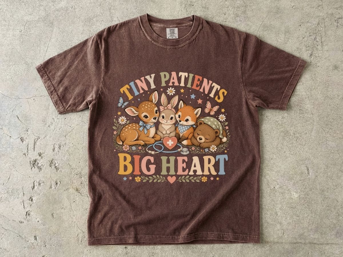 Kids Animal Care T-Shirt – "Tiny Patients Big Heart" Cute Veterinary Nurse Shirt