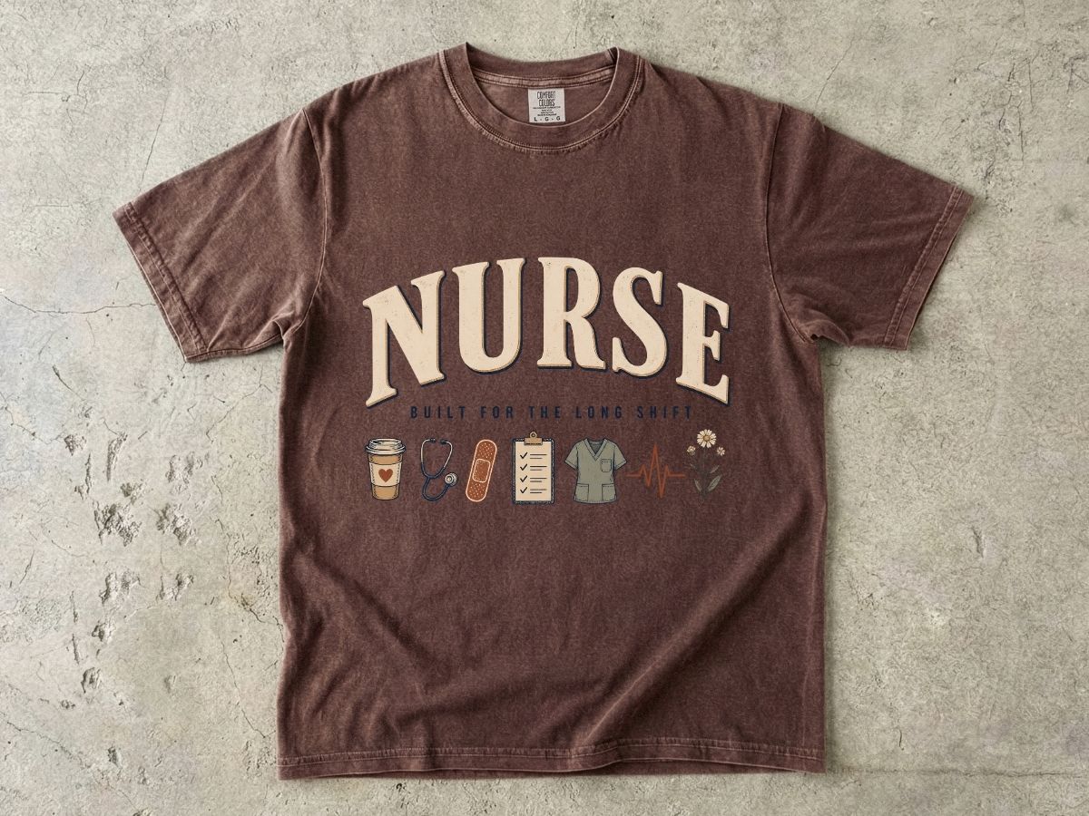 Nurse Graphic T-Shirt — 'NURSE' with Medical Icons, Perfect Gift for Nurses