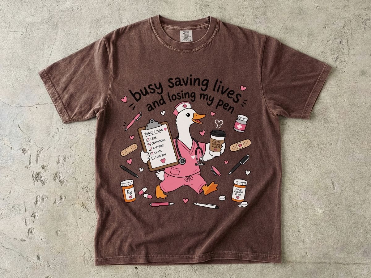 Busy Saving Lives Losing My Pen Shirt | Funny Nurse Gift Tee