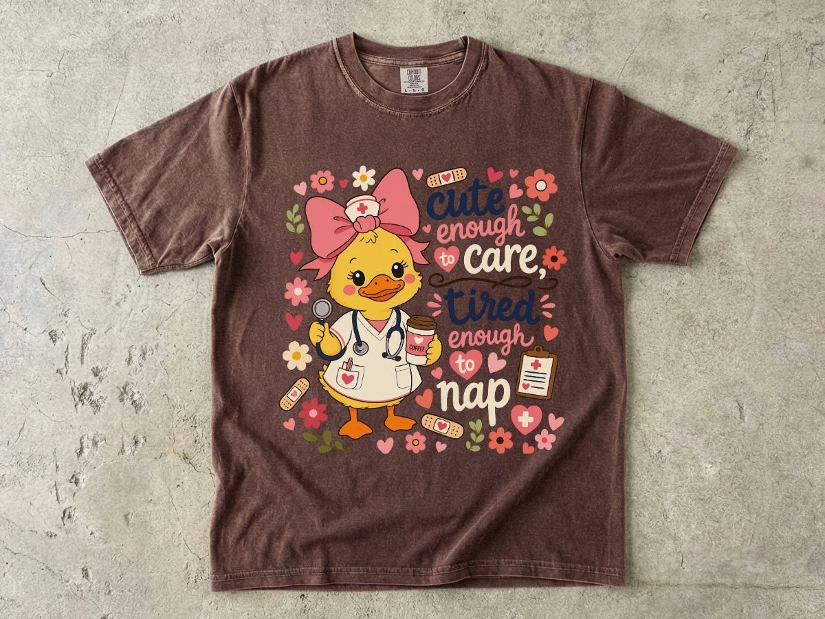 Cute Enough to Care Nurse Shirt | Funny Tired RN Tee