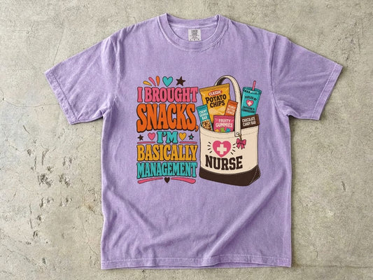 I Brought Snacks Nurse Shirt | Funny RN & Nurse Humor Tee