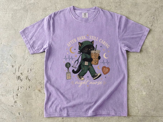 Cat Coffee Walk T-Shirt — 'Live, Love, Sip, Love' Cute Cat Iced Coffee Graphic Tee