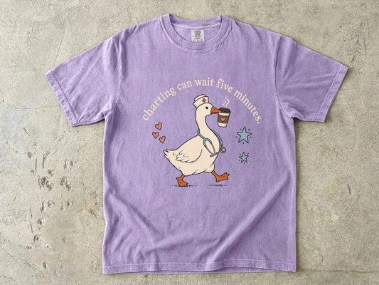Duck Coffee Tee — Cute Duck Carrying Coffee Graphic T-Shirt