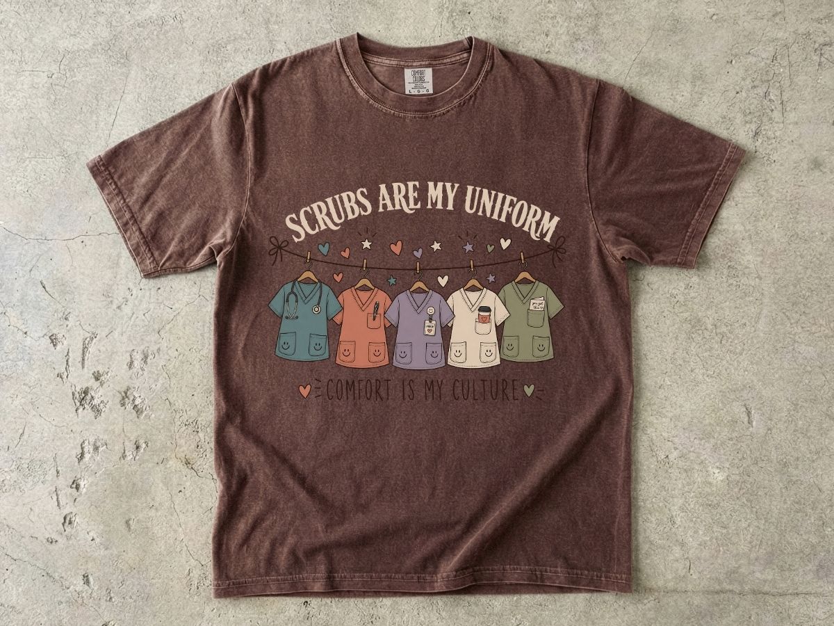 Scrubs Are My Uniform Nurse Shirt | Cute RN Scrub Life Tee