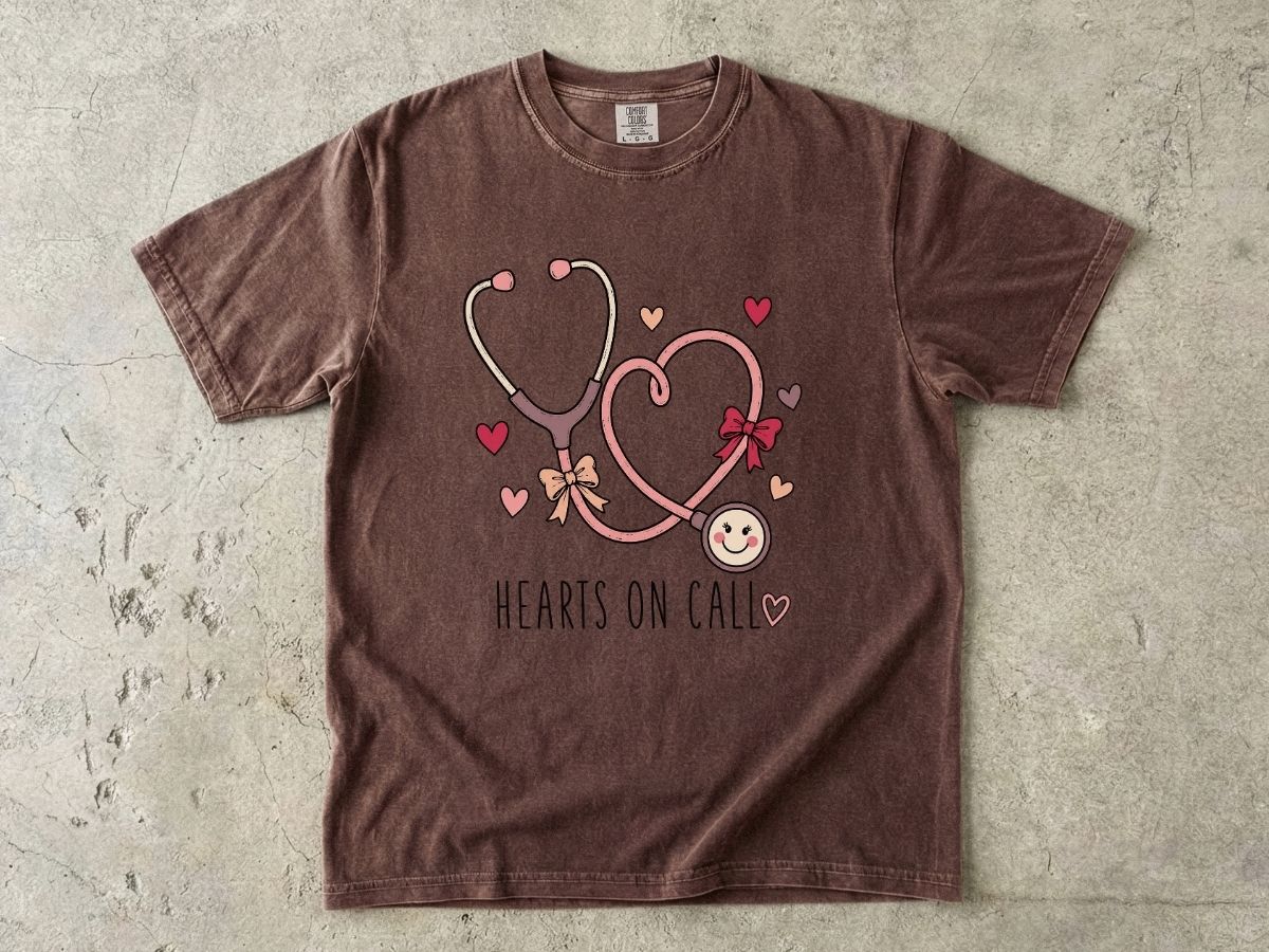 Hearts on Call Nurse Shirt | Cute Stethoscope RN Tee