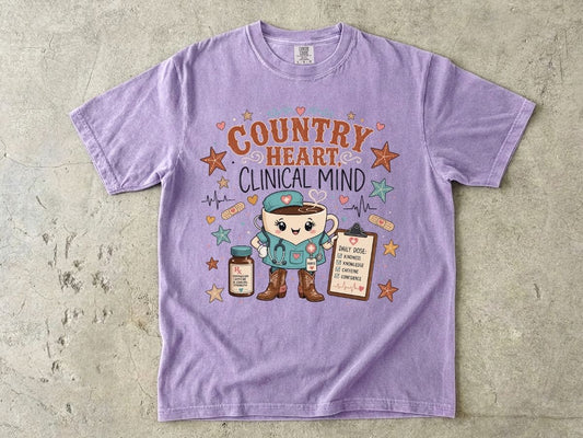 Country Heart Clinical Mind Nurse Shirt | Western RN Tee