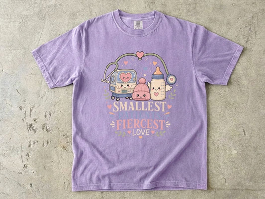 Smallest Fighters Fiercest Love NICU Nurse Shirt | Neonatal RN Tee