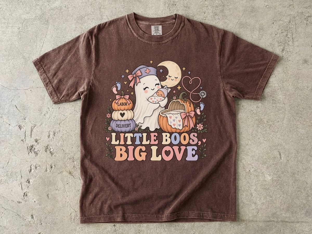 Little Boos Big Love Nurse Shirt | Cute Halloween Nurse Tee