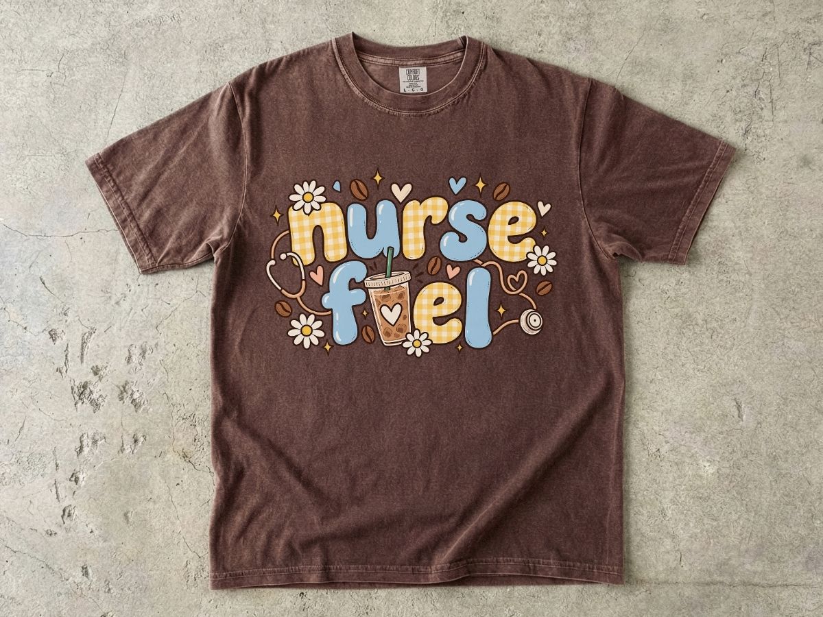 Nurse Fuel Shirt | Cute Retro RN Graphic Tee & Nurse Gift
