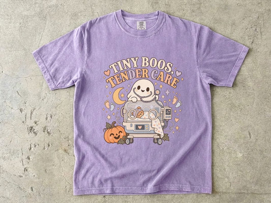 NICU Nurse Halloween Shirt | Tiny Boos Tender Care RN Tee