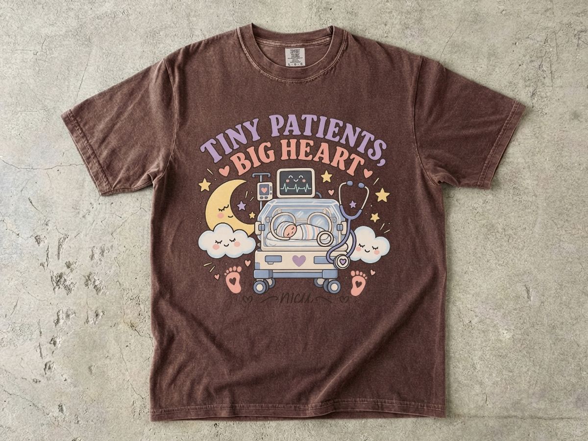 NICU Nurse Shirt | Tiny Patients Big Hearts Neonatal RN Tee