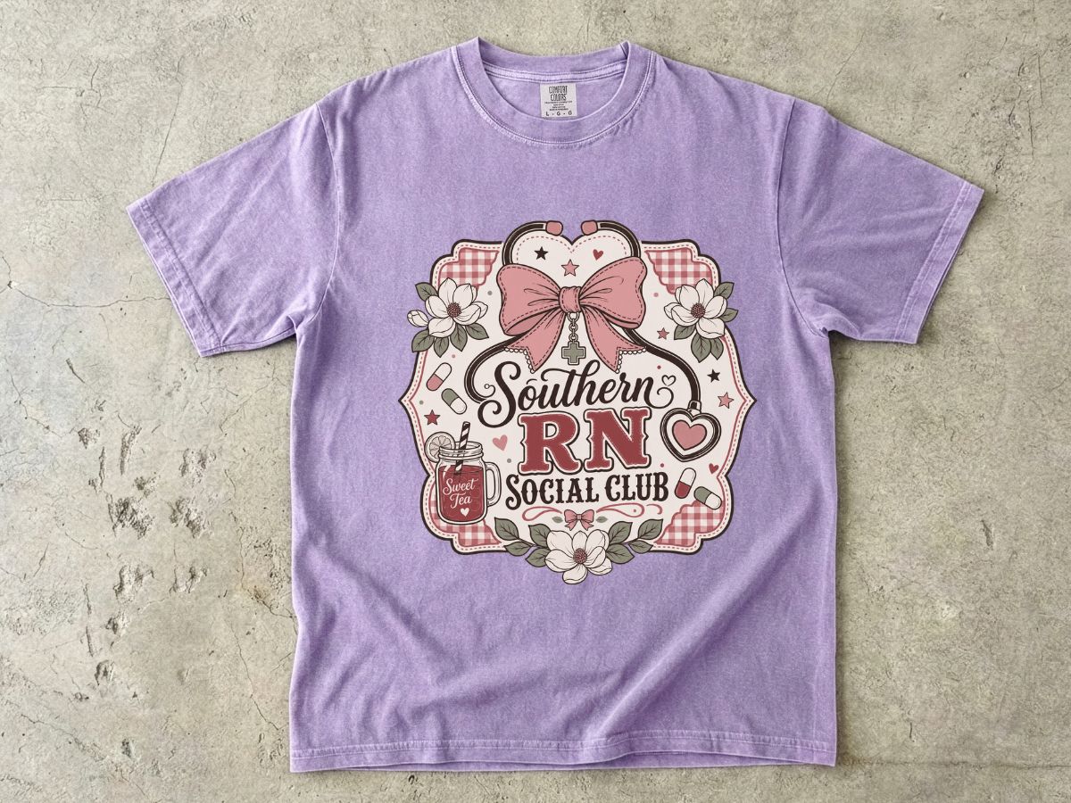Southern RN Social Club T-Shirt — Cute Southern Nurse Graphic Tee