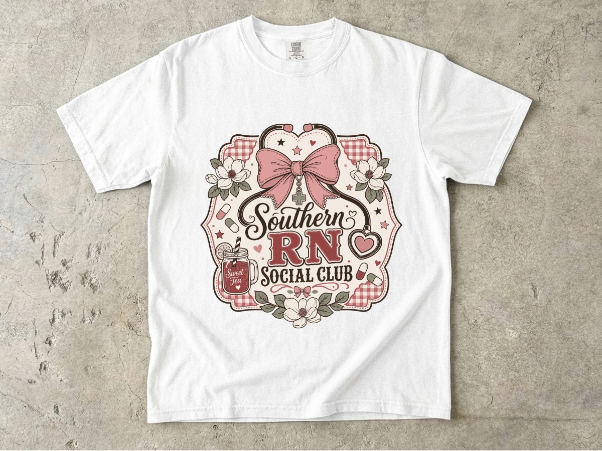 Southern RN Social Club T-Shirt — Cute Southern Nurse Graphic Tee