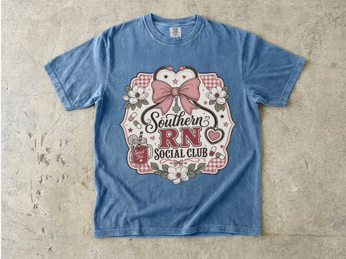 Southern RN Social Club T-Shirt — Cute Southern Nurse Graphic Tee