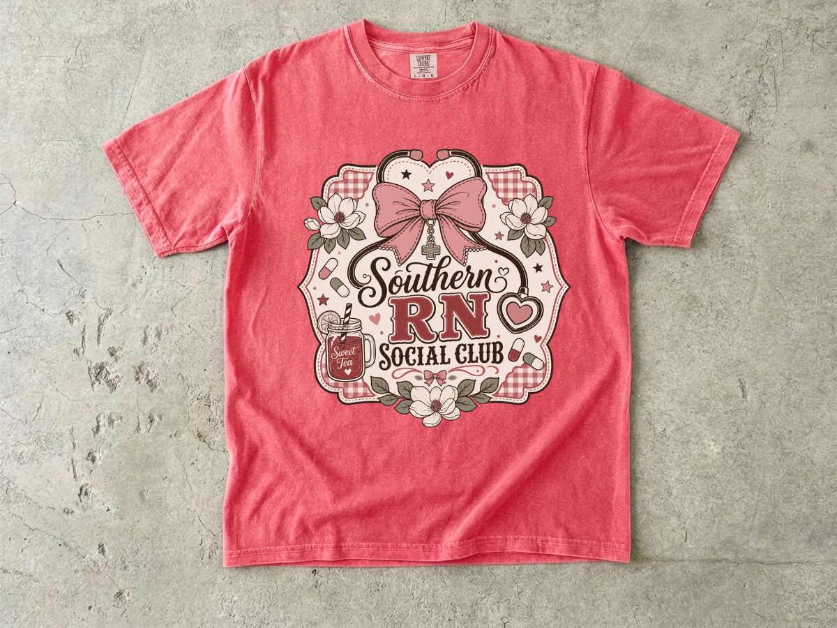 Southern RN Social Club T-Shirt — Cute Southern Nurse Graphic Tee