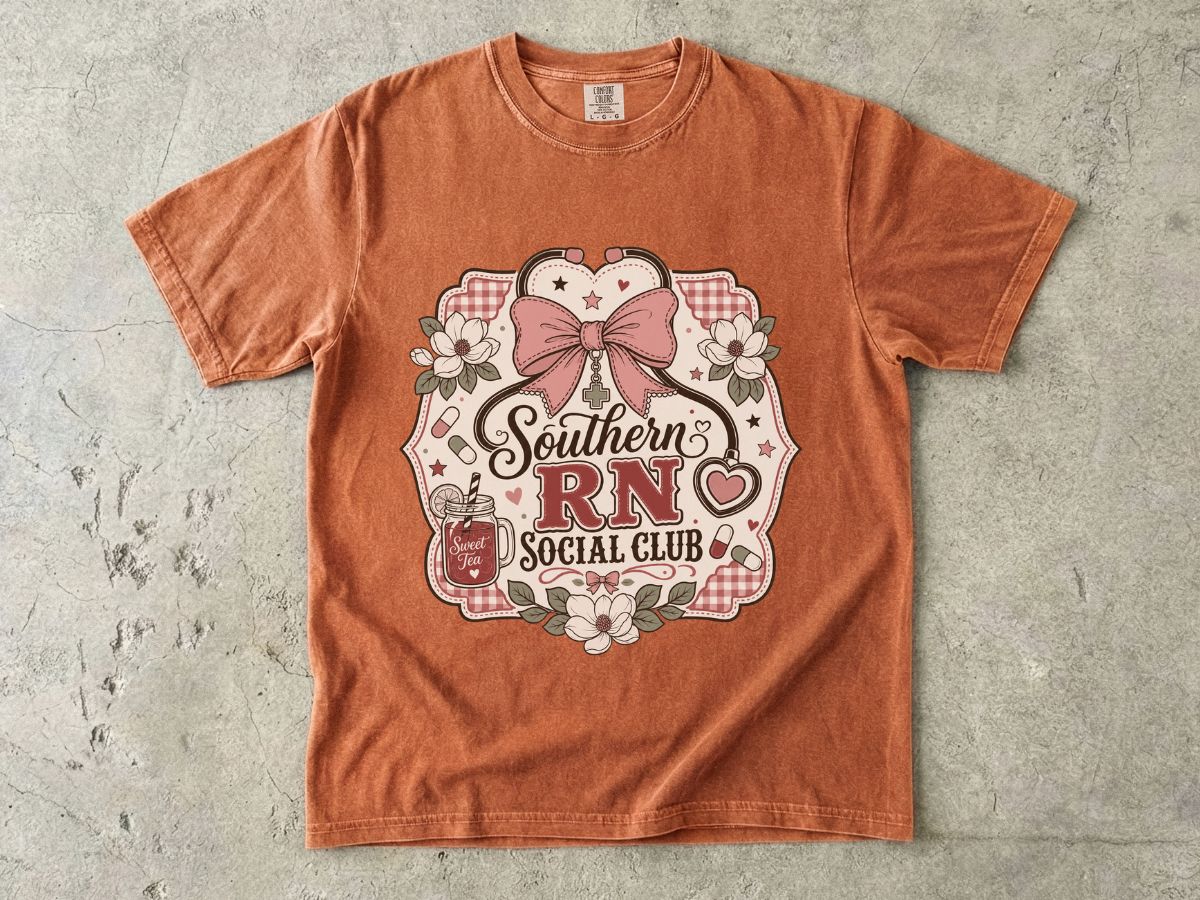 Southern RN Social Club T-Shirt — Cute Southern Nurse Graphic Tee