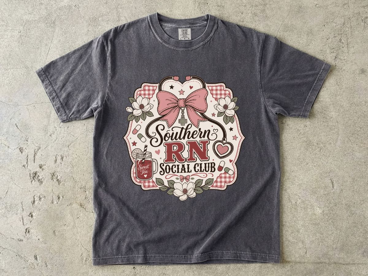 Southern RN Social Club T-Shirt — Cute Southern Nurse Graphic Tee