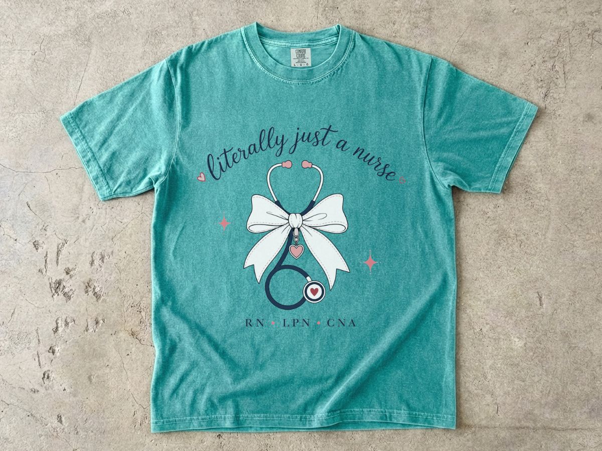 Nurse Stethoscope Tee - "Literally Just a Nurse" Graphic T-Shirt