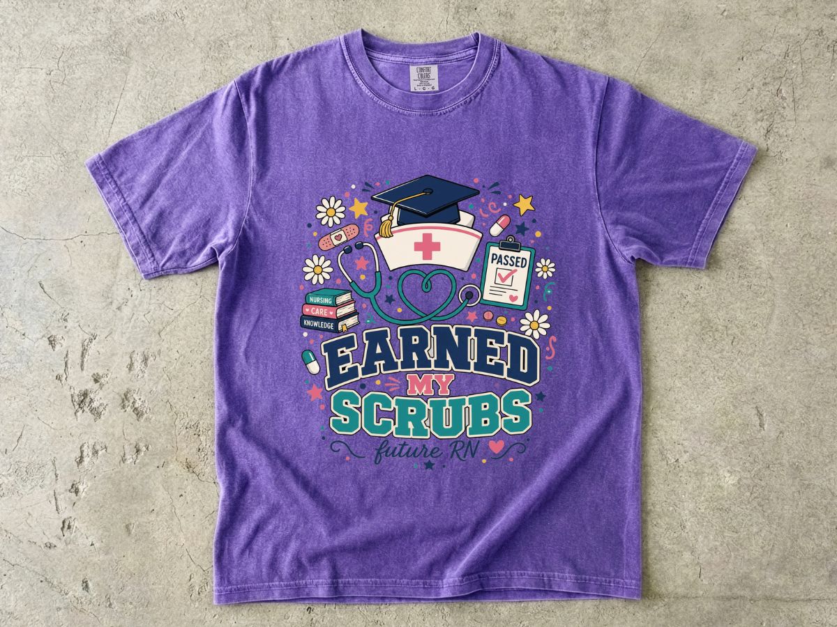 Earned My Scrubs T-Shirt — Future RN Nursing Graduate Tee