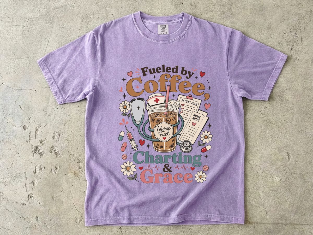 Fueled by Coffee, Charting & Grace T-Shirt