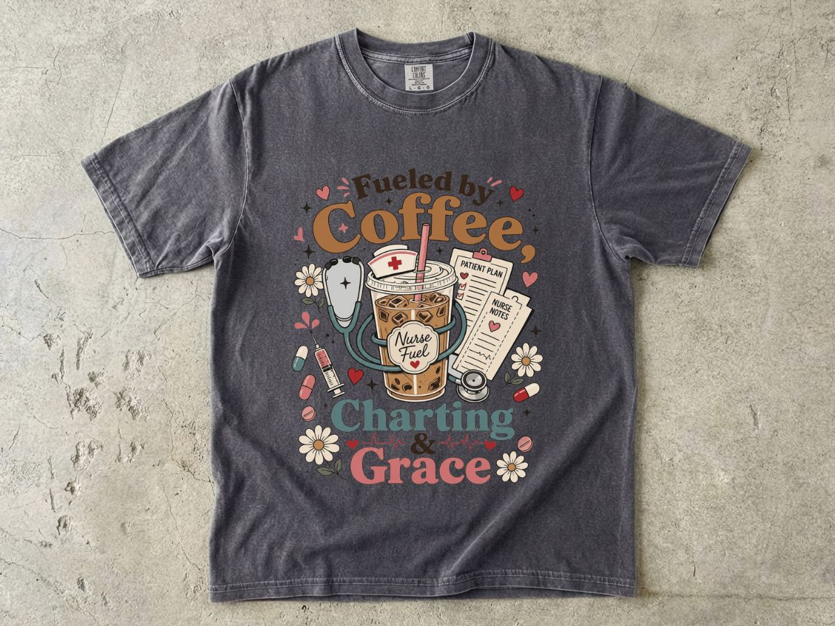 Fueled by Coffee, Charting & Grace T-Shirt
