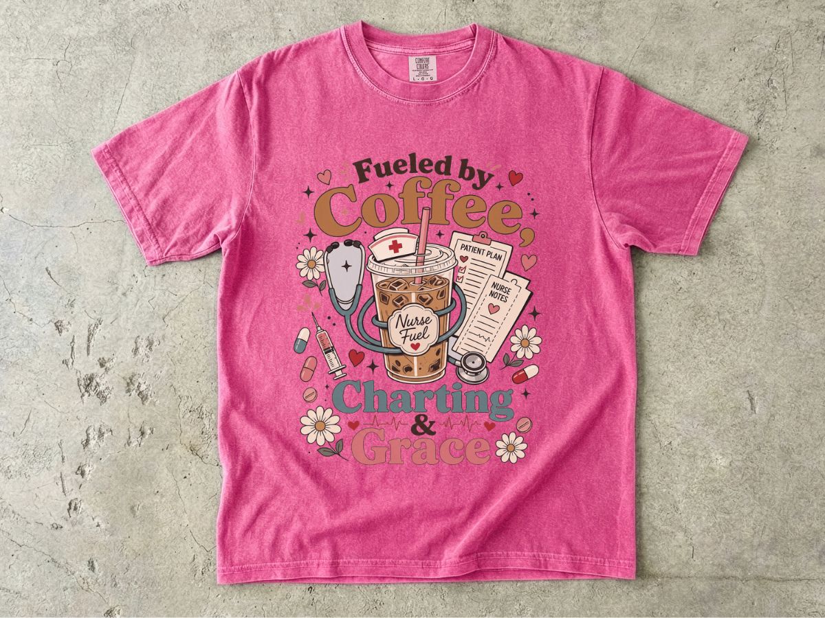 Fueled by Coffee, Charting & Grace T-Shirt