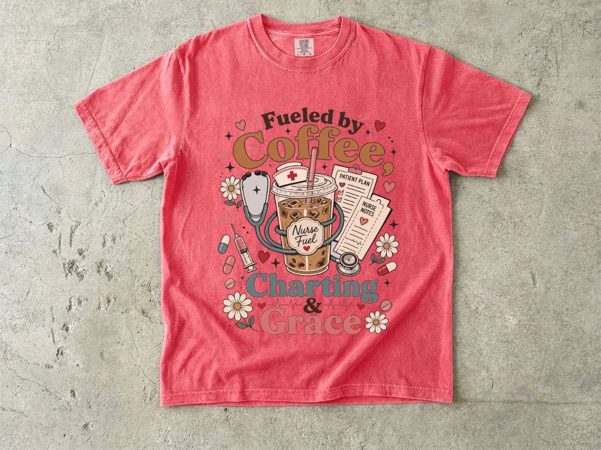Fueled by Coffee, Charting & Grace T-Shirt