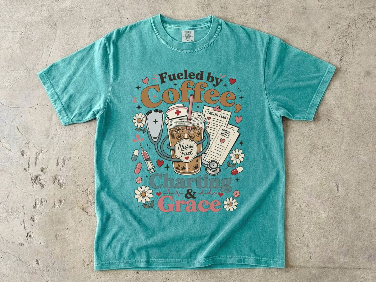 Fueled by Coffee, Charting & Grace T-Shirt