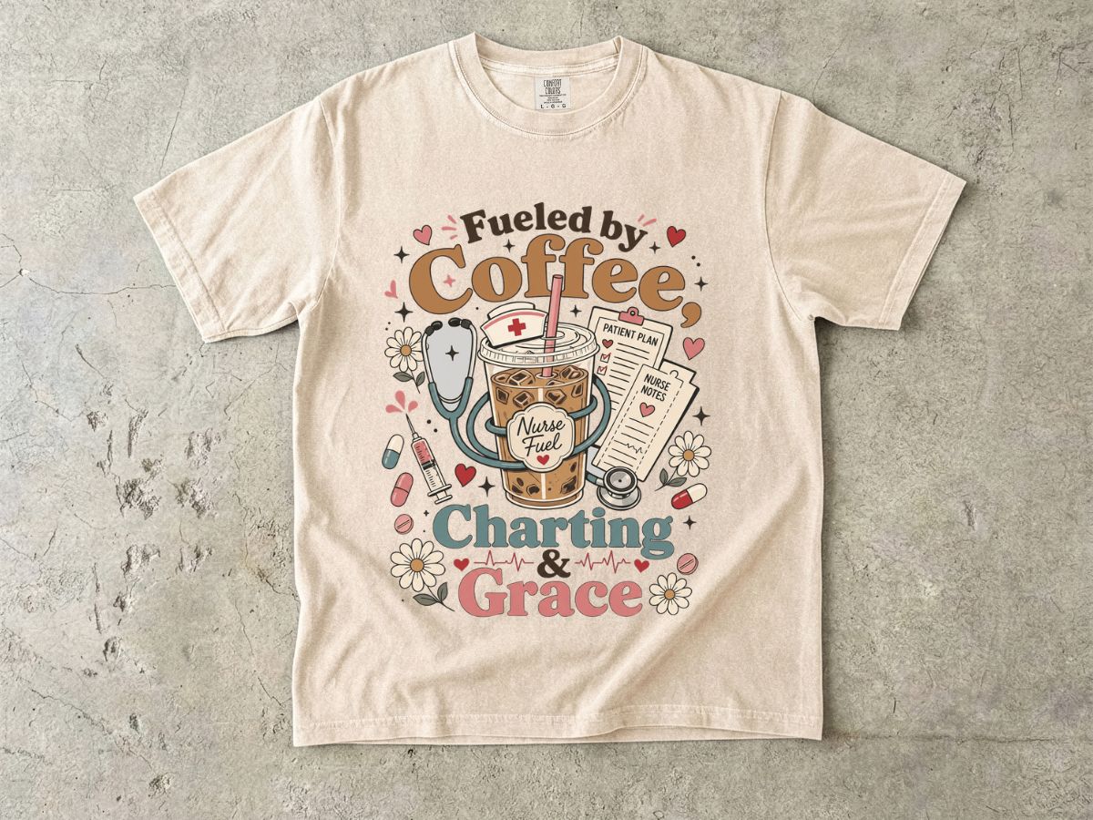 Fueled by Coffee, Charting & Grace T-Shirt
