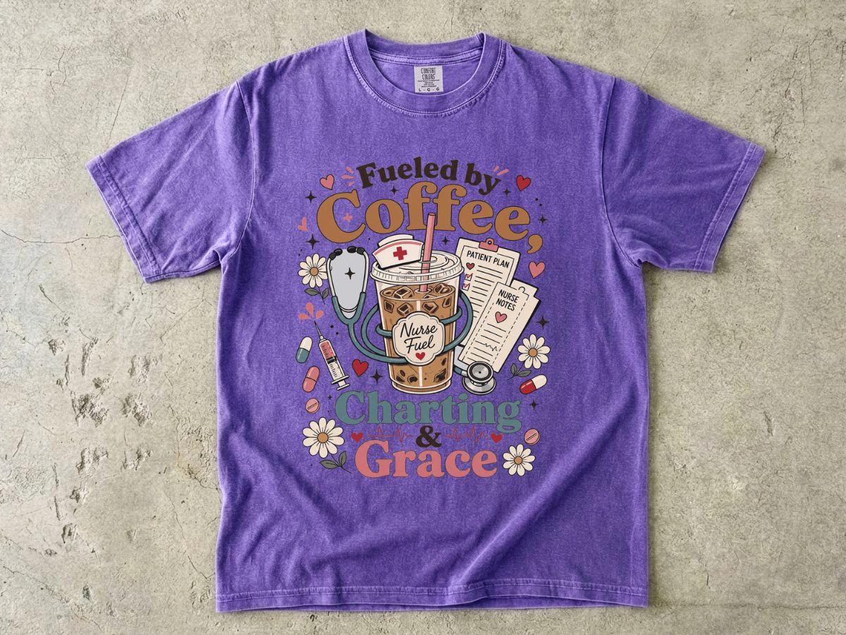 Fueled by Coffee, Charting & Grace T-Shirt