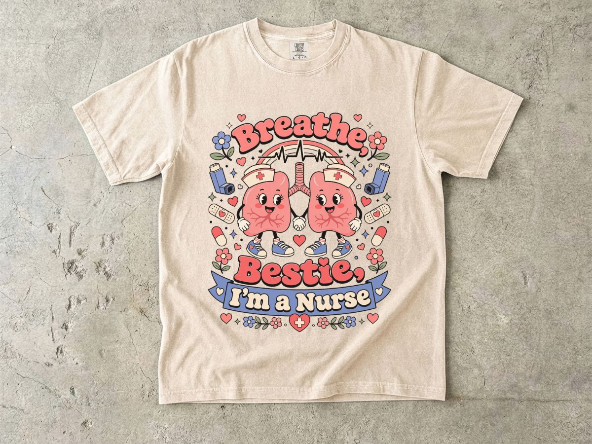 Nurse 'Breathe Bestie' Graphic T-Shirt
