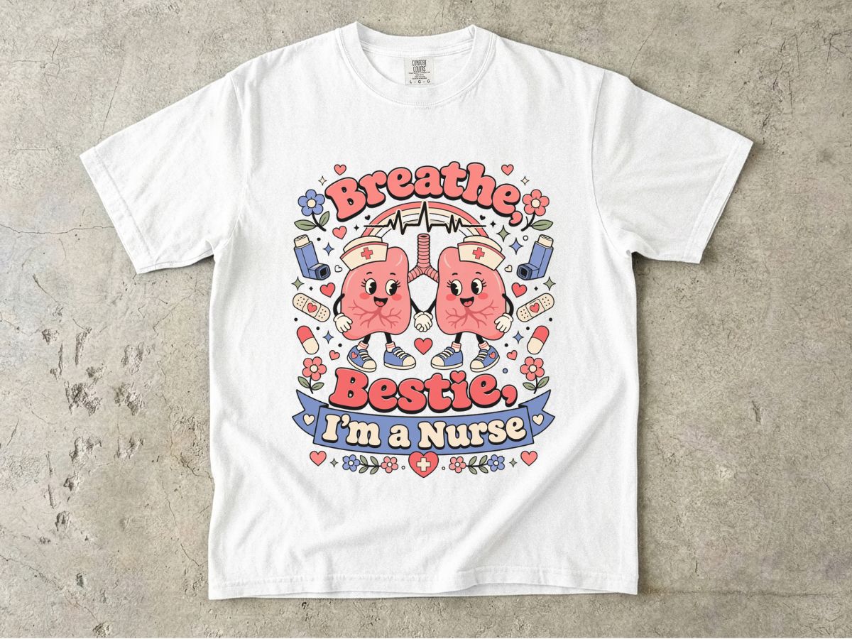 Nurse 'Breathe Bestie' Graphic T-Shirt