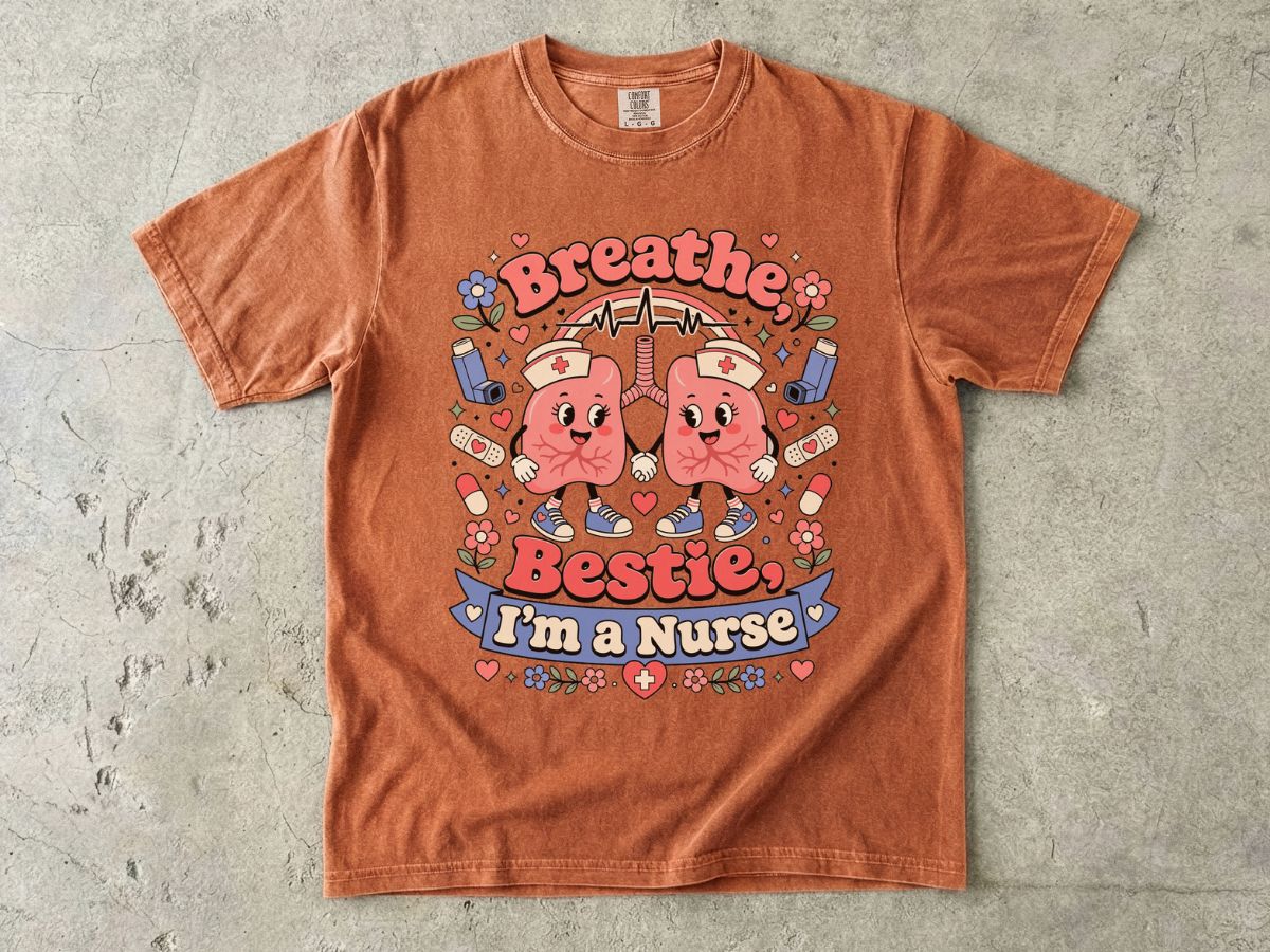 Nurse 'Breathe Bestie' Graphic T-Shirt