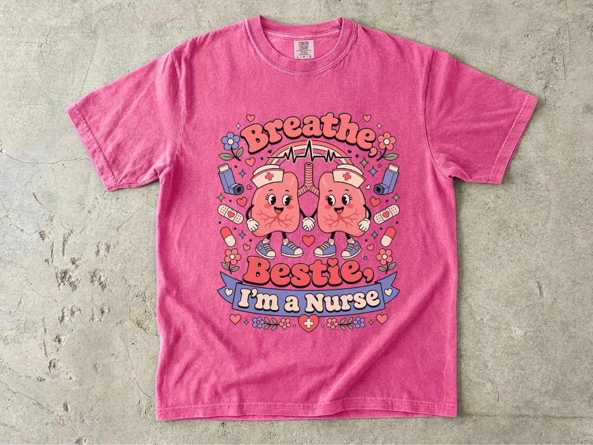 Nurse 'Breathe Bestie' Graphic T-Shirt