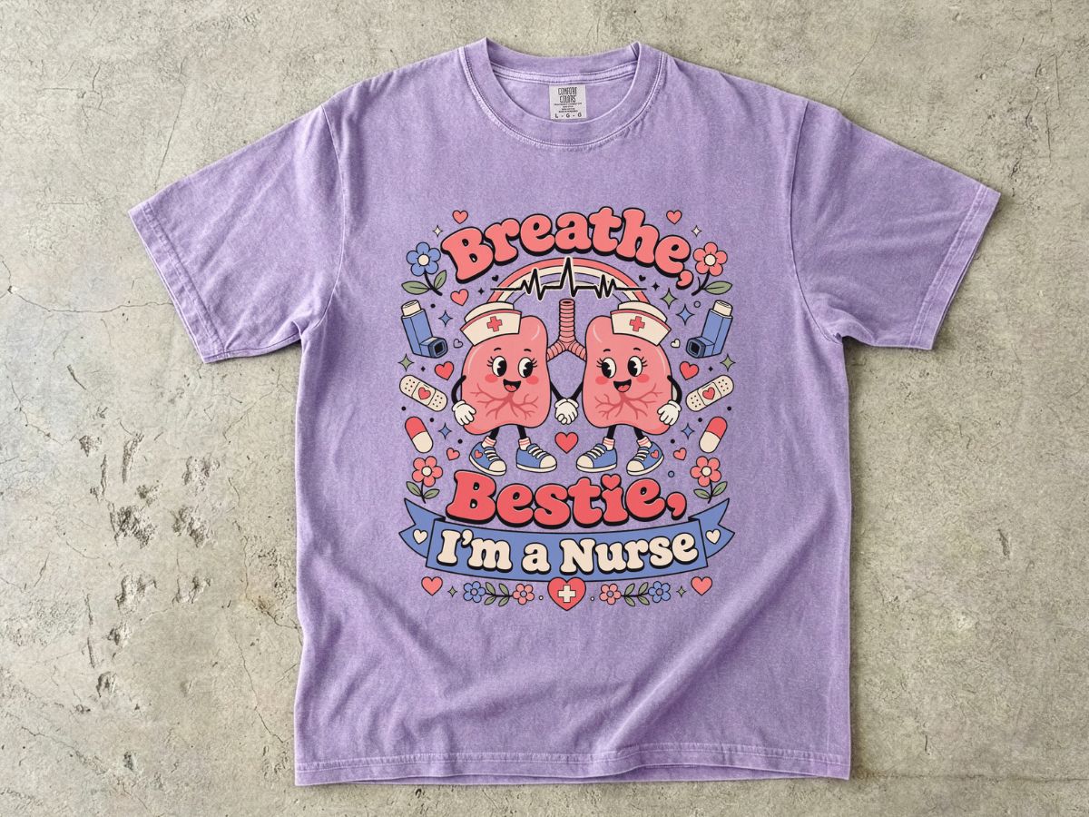 Nurse 'Breathe Bestie' Graphic T-Shirt