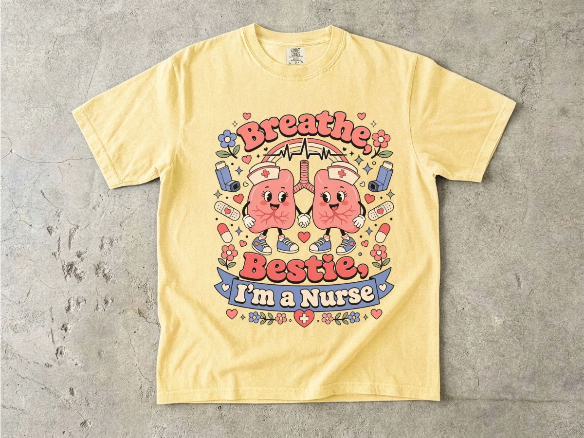 Nurse 'Breathe Bestie' Graphic T-Shirt