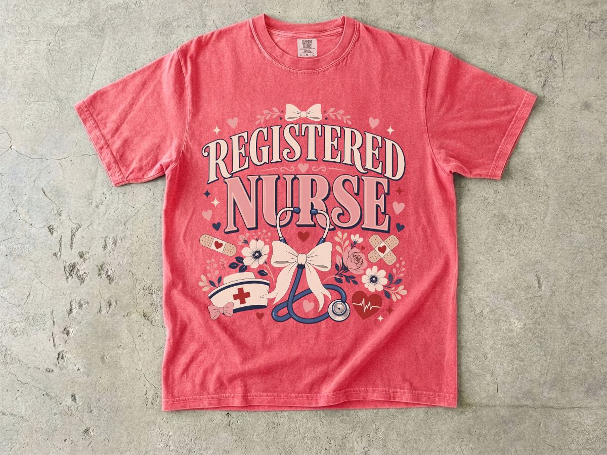Registered Nurse Floral Tee — Cute Nurse Appreciation T‑Shirt