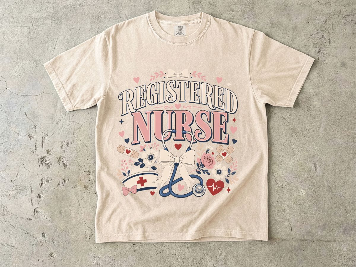 Registered Nurse Floral Tee — Cute Nurse Appreciation T‑Shirt
