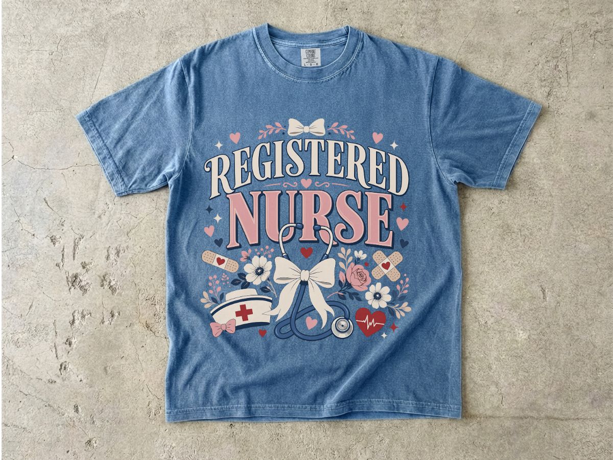 Registered Nurse Floral Tee — Cute Nurse Appreciation T‑Shirt