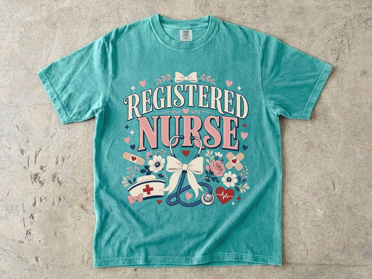 Registered Nurse Floral Tee — Cute Nurse Appreciation T‑Shirt