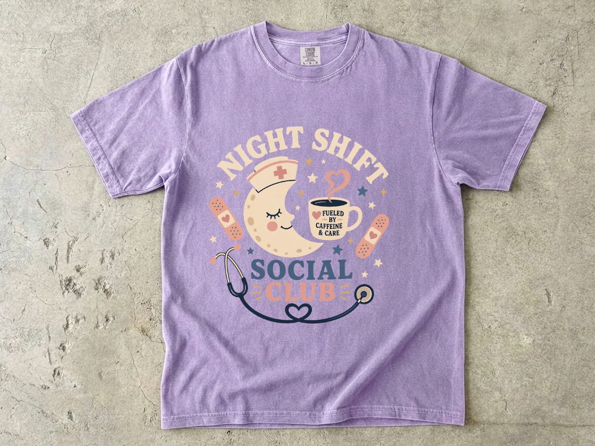 Night Shift Social Club T-Shirt — Cute Nurse Moon Design
