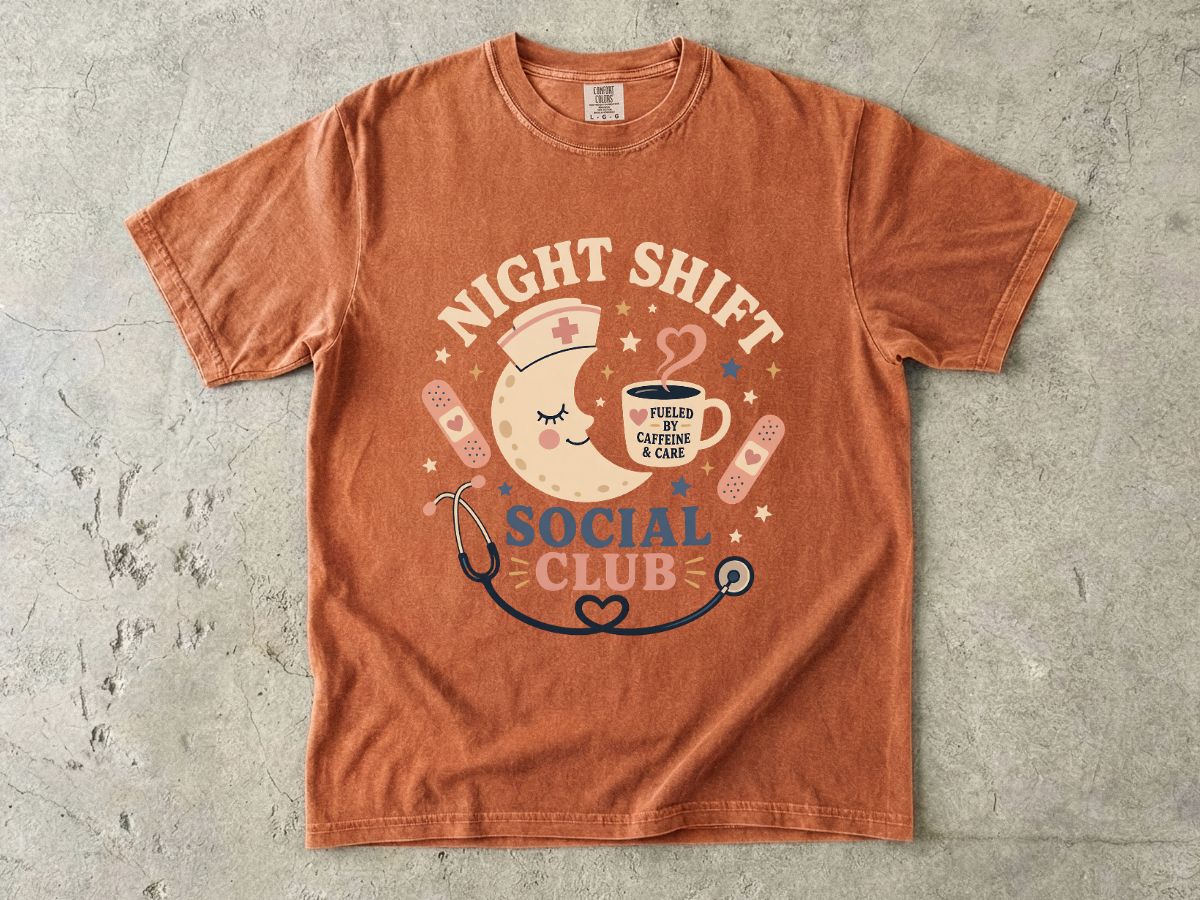 Night Shift Social Club T-Shirt — Cute Nurse Moon Design