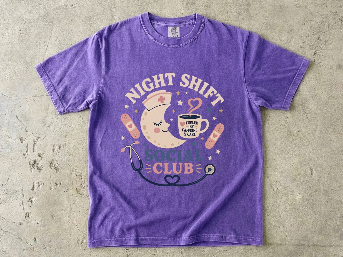 Night Shift Social Club T-Shirt — Cute Nurse Moon Design