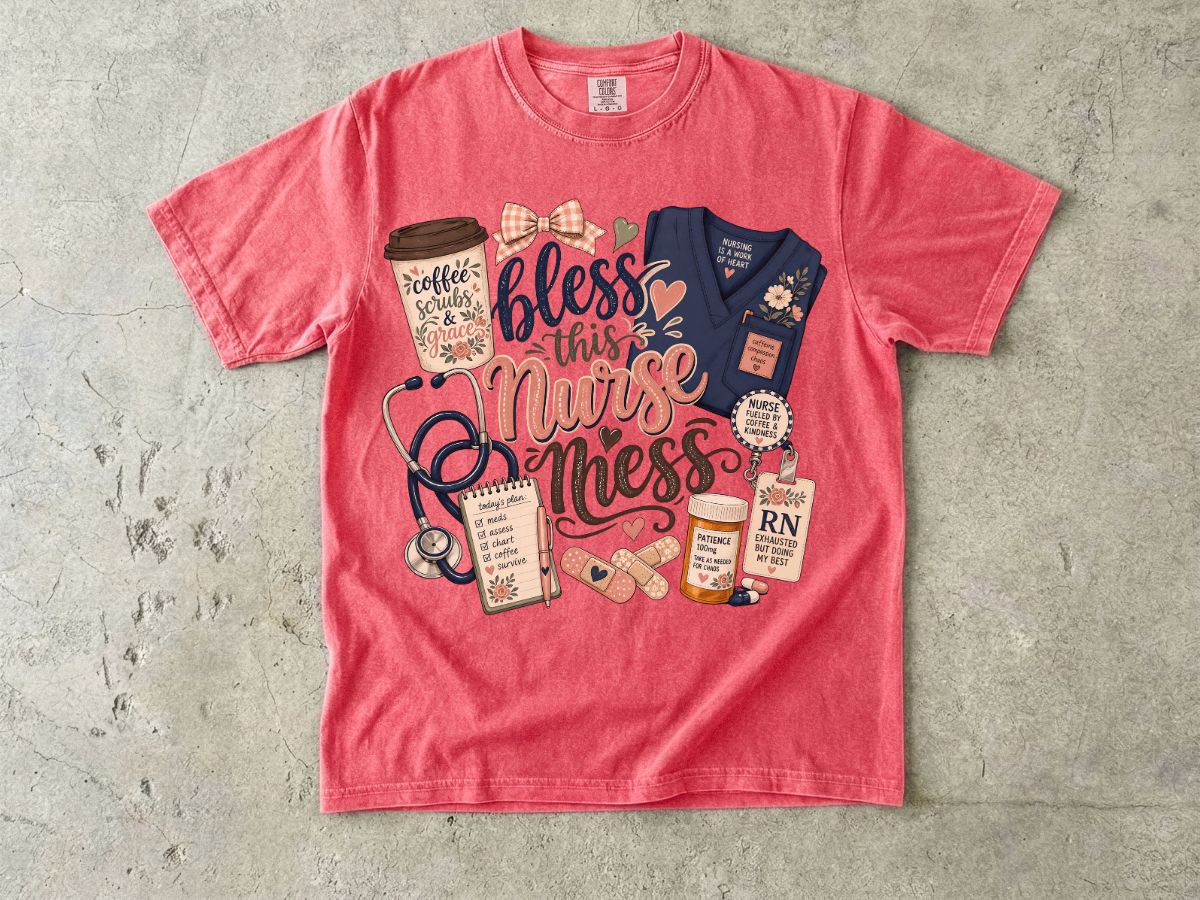 Bless This Nurse Mess T-shirt — Cute Medical Nurse Graphic Tee