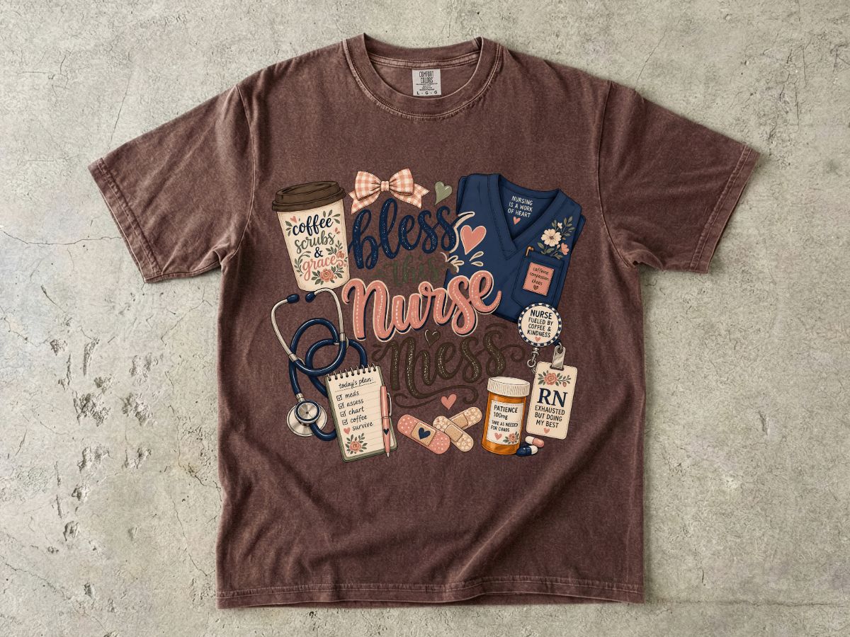 Bless This Nurse Mess T-shirt — Cute Medical Nurse Graphic Tee