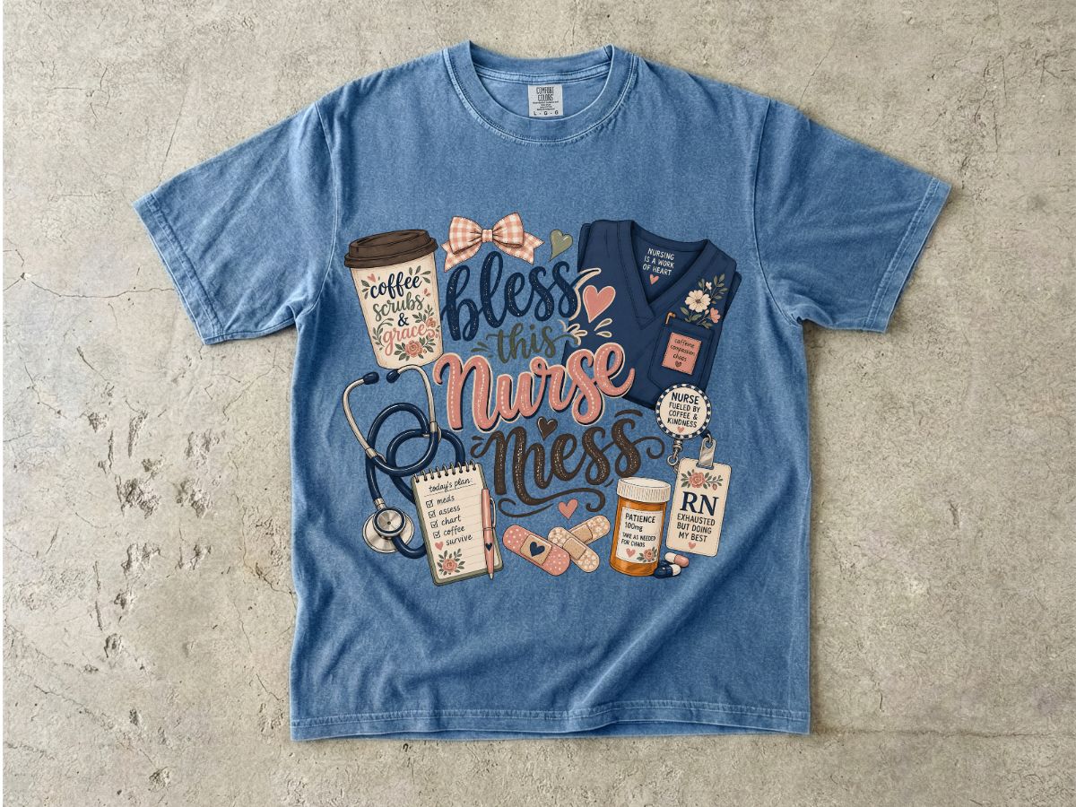 Bless This Nurse Mess T-shirt — Cute Medical Nurse Graphic Tee