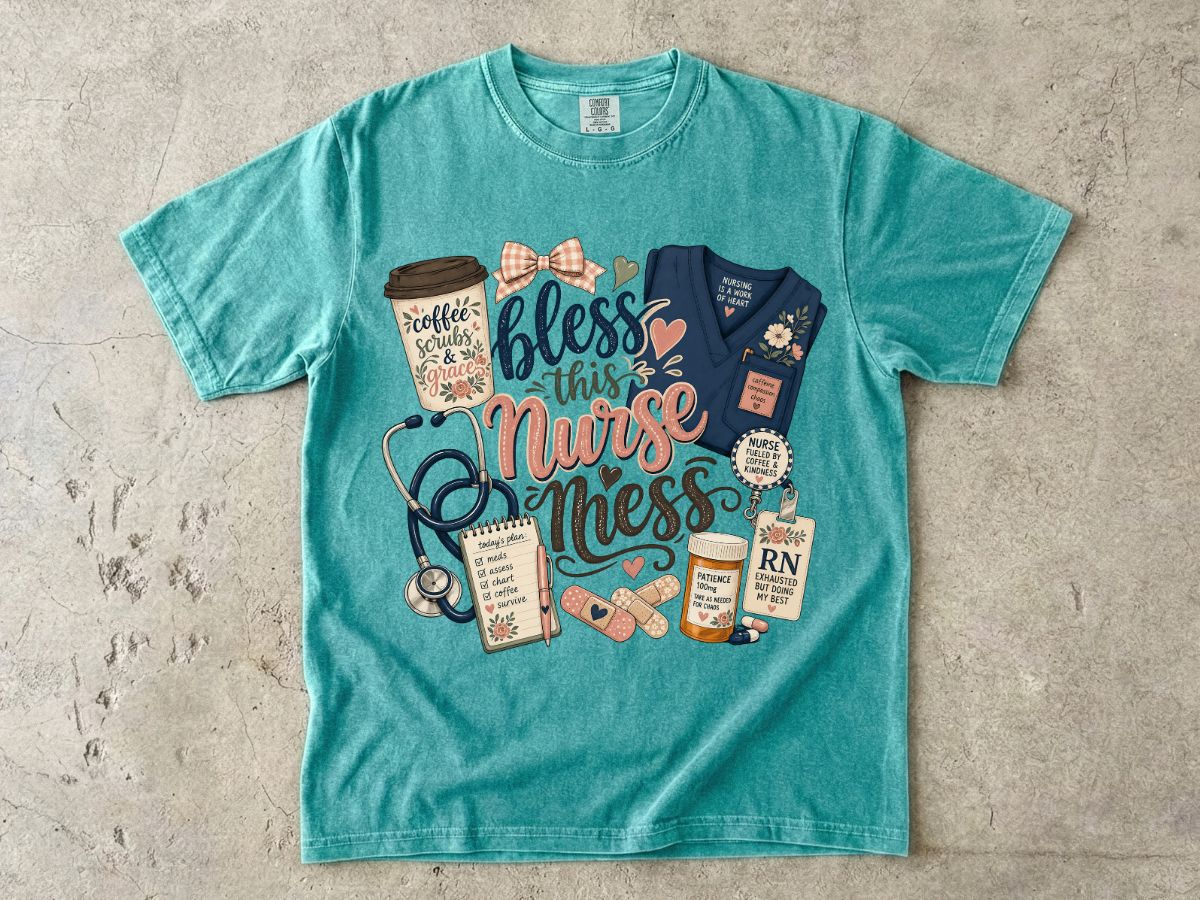 Bless This Nurse Mess T-shirt — Cute Medical Nurse Graphic Tee
